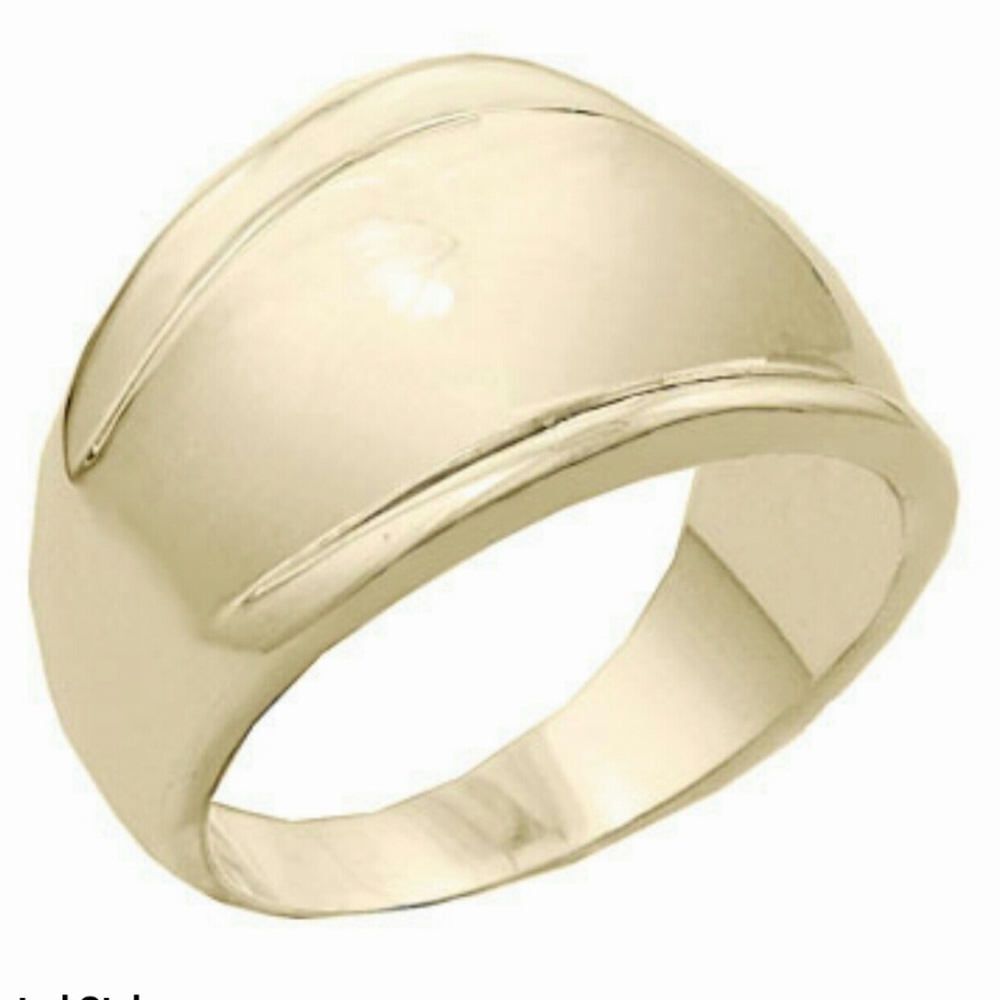 Gold Plated Cocktail Band Ring Size ,12 wide *